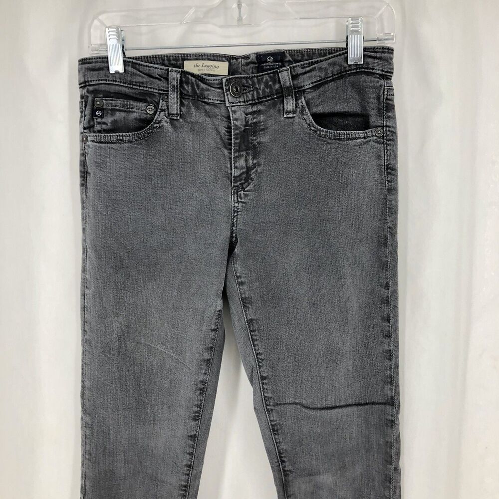 AG Adriano Goldschmied The Legging Super Skinny Jeans Gray Stretch Denim 29R USA
